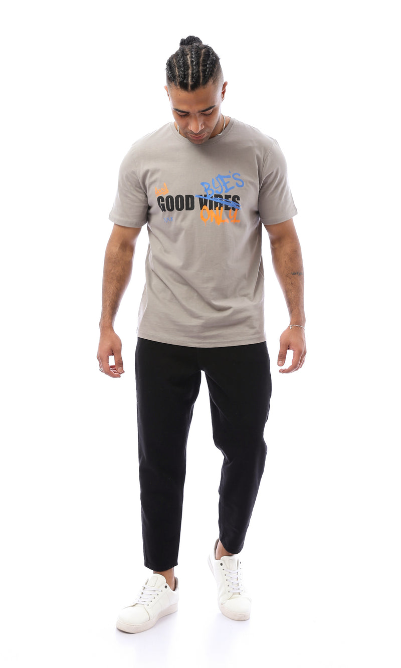 O163363 Round Neck Slip On Medium Grey Tee