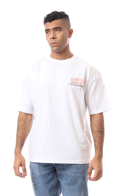 O163366 White Short Sleeves Slip On Regular Tee