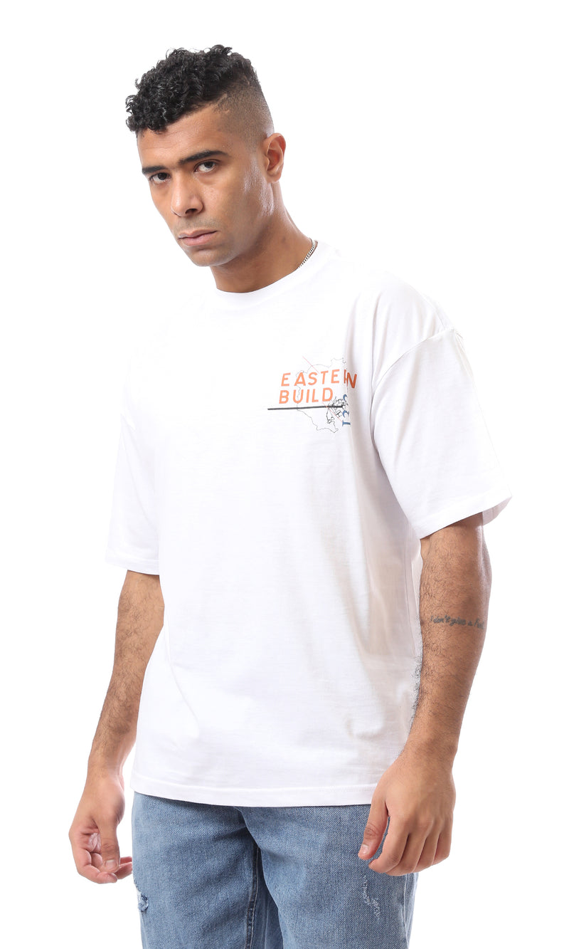 O163366 White Short Sleeves Slip On Regular Tee