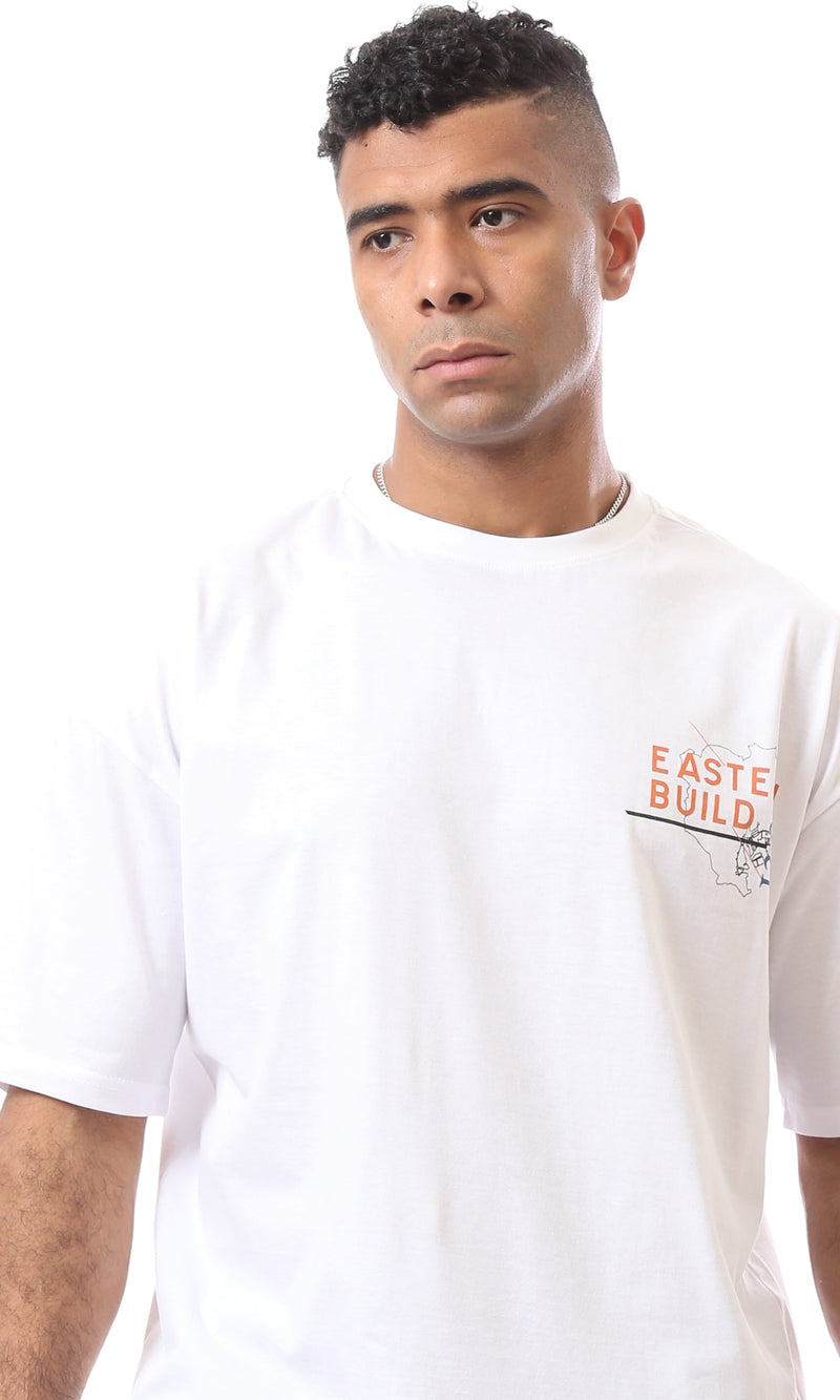 O163366 White Short Sleeves Slip On Regular Tee