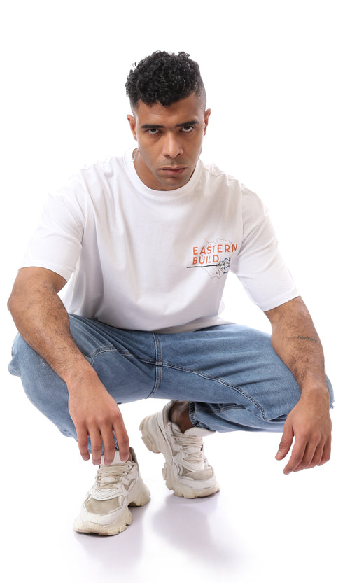 O163366 White Short Sleeves Slip On Regular Tee