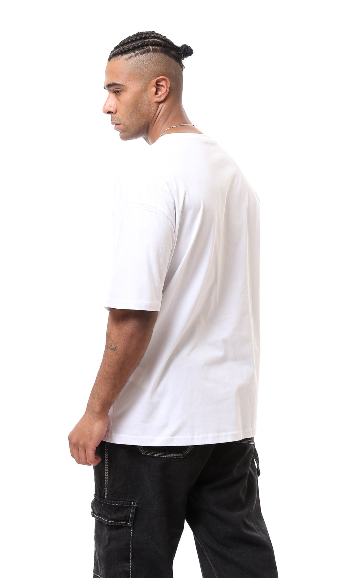 O163370 White Printed "Skateboarding" Casual Tee