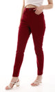 O163511 Skinny Fit Burgundy Women Pants