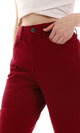 O163511 Skinny Fit Burgundy Women Pants