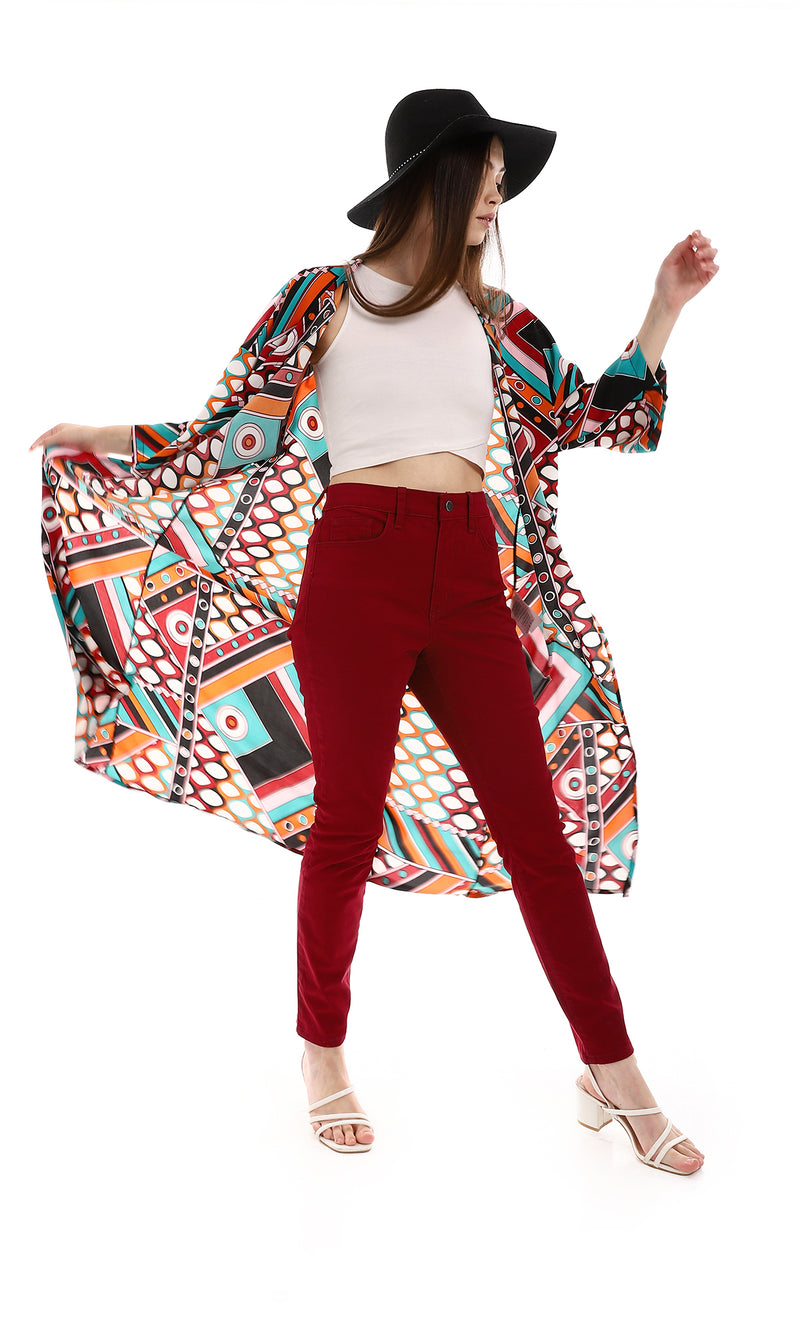 O163511 Skinny Fit Burgundy Women Pants