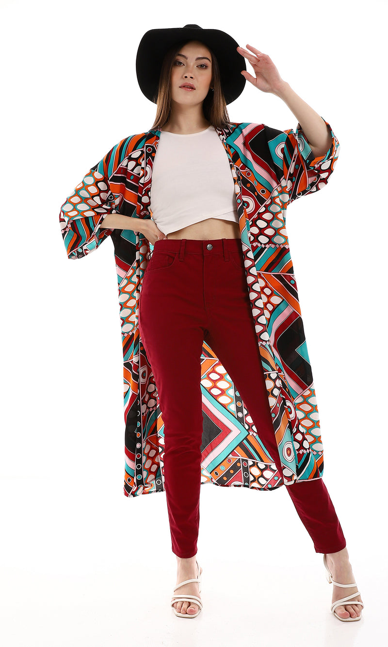 O163511 Skinny Fit Burgundy Women Pants