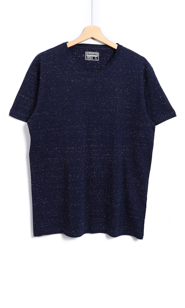 O164014 Crew Neck Short Sleeves T-Shirt - Heather Navy Blue