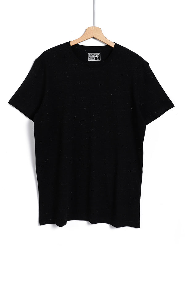 O164020 Short Sleeves Slip On Heather Black T-Shirt