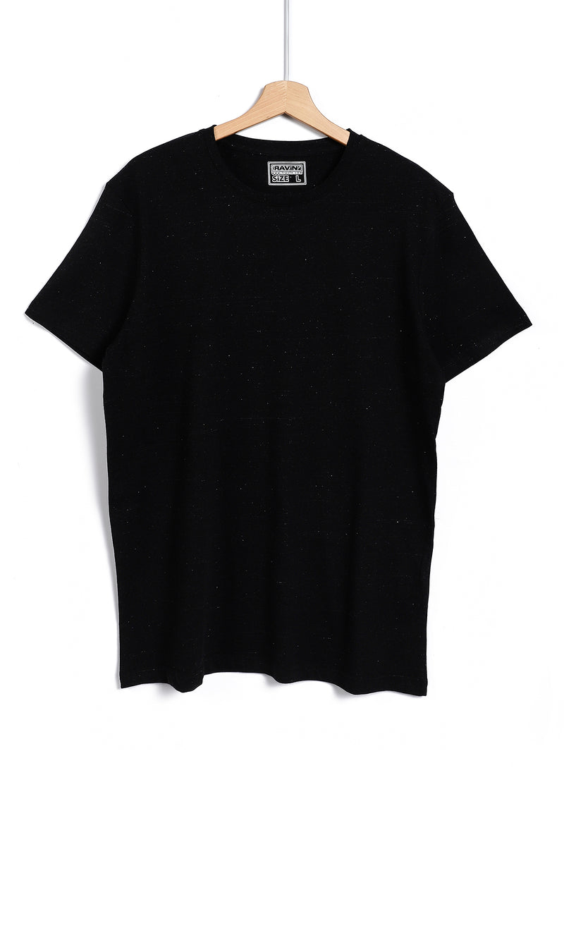 O164020 Short Sleeves Slip On Heather Black T-Shirt