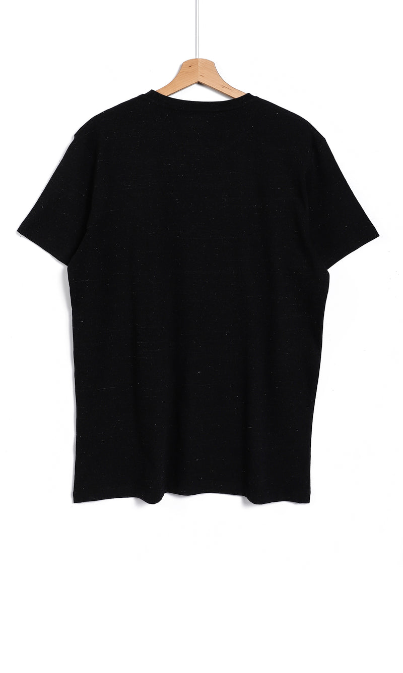 O164020 Short Sleeves Slip On Heather Black T-Shirt