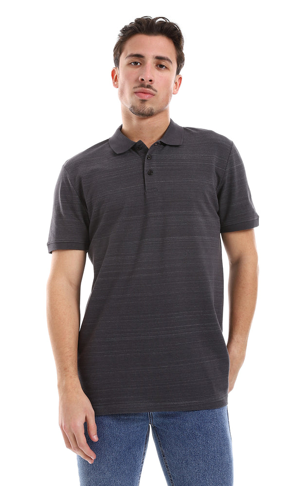 O164023 Heather Charcoal Half Sleeves Polo Shirt
