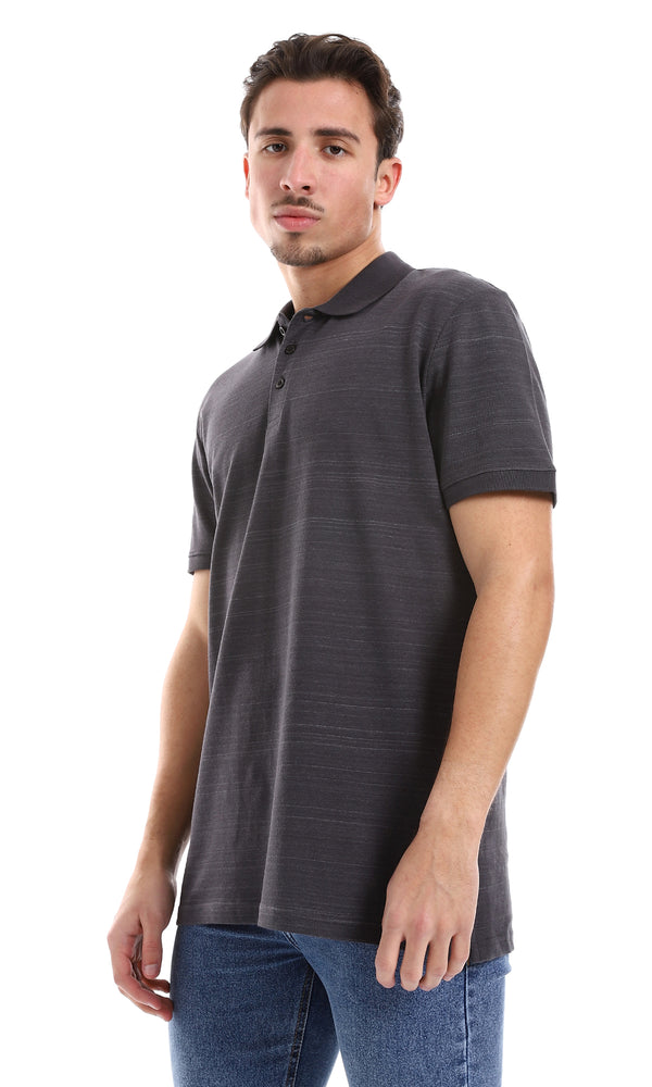 O164023 Heather Charcoal Half Sleeves Polo Shirt