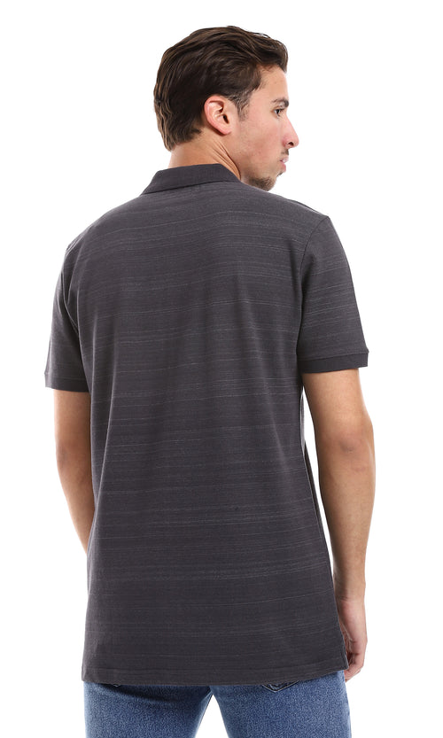 O164023 Heather Charcoal Half Sleeves Polo Shirt