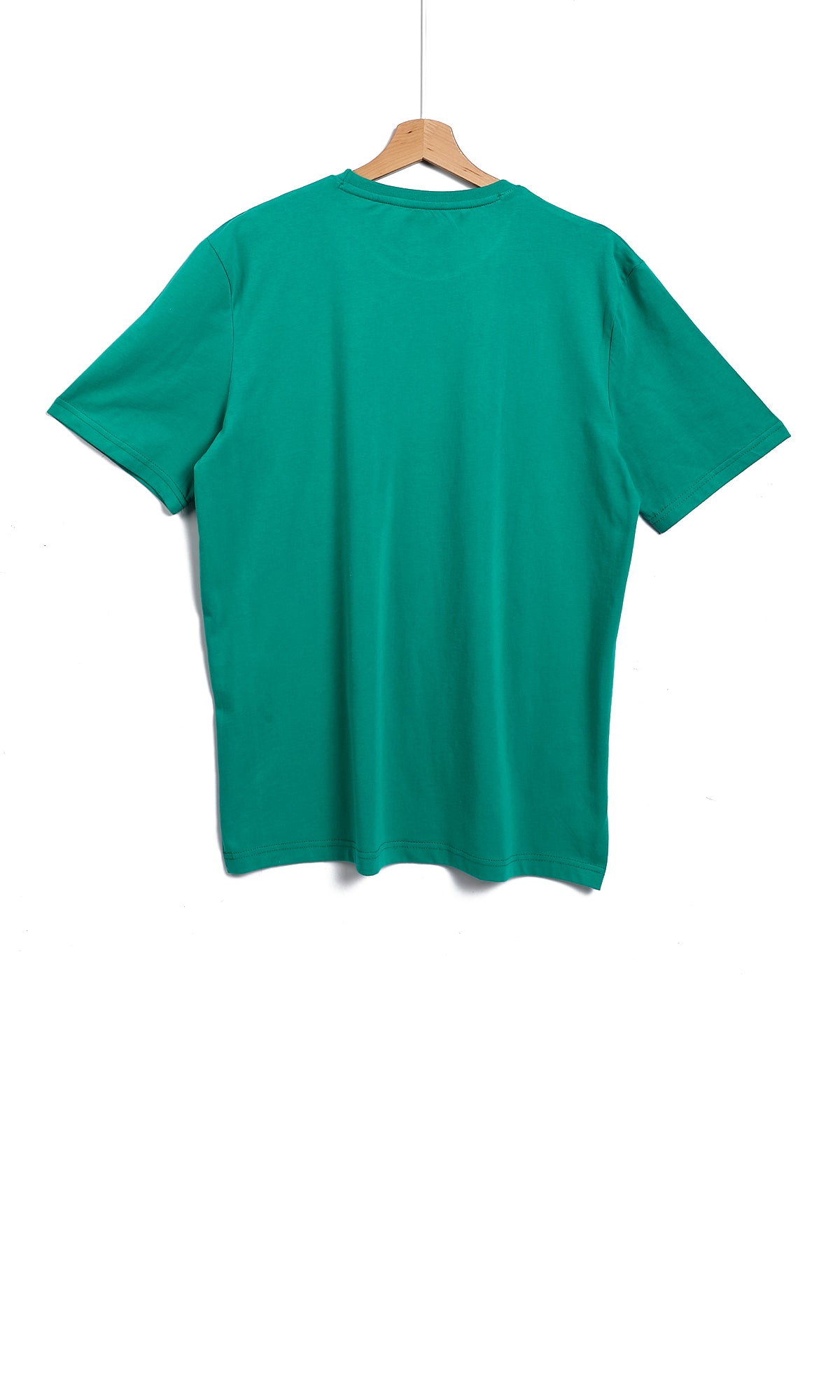 O164600 Short Sleeves Turquoise Plain Basic T-Shirt