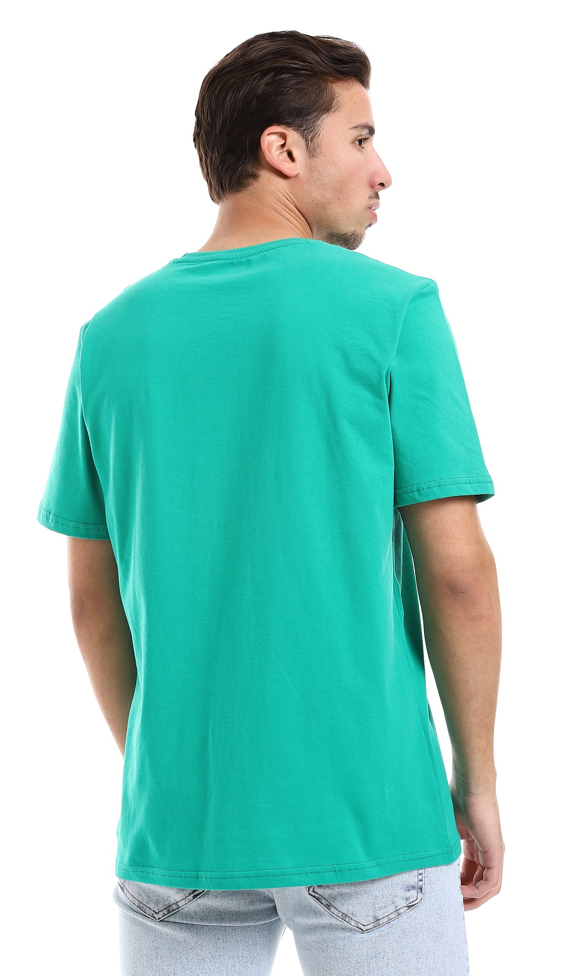 O164601 "Hot" Printed Cotton Tee - Green, White & Yellow