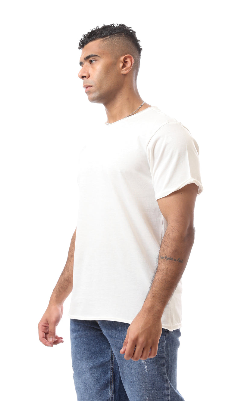 O164604 Off-White Basic T-Shirt Roll Edges Neck & Sleeves