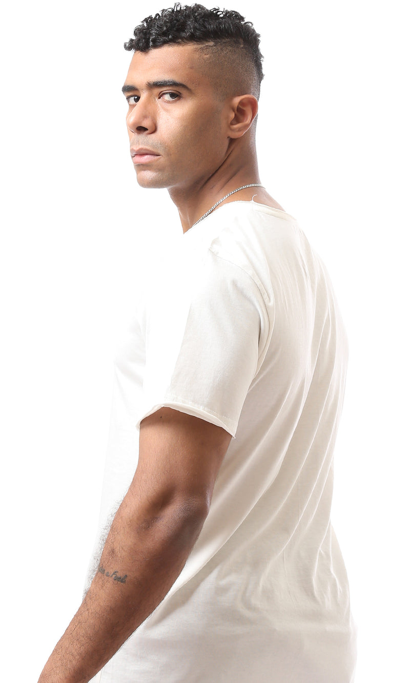 O164604 Off-White Basic T-Shirt Roll Edges Neck & Sleeves