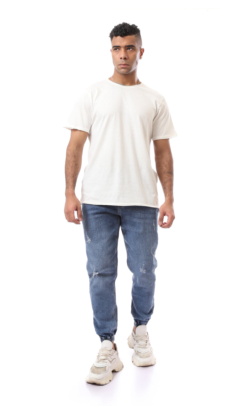 O164604 Off-White Basic T-Shirt Roll Edges Neck & Sleeves