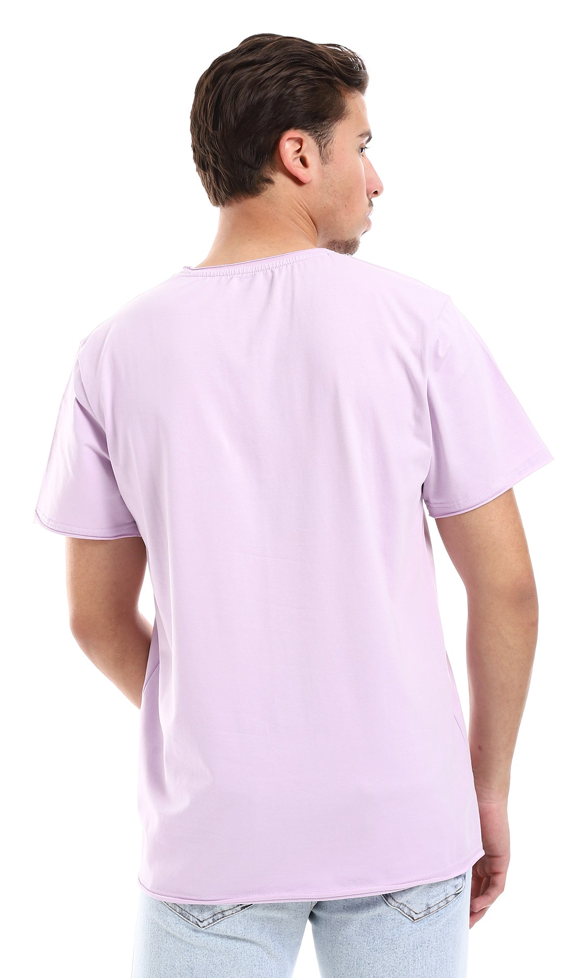 O164620 Slip On Plain Lilac Hips Length Practical Tee