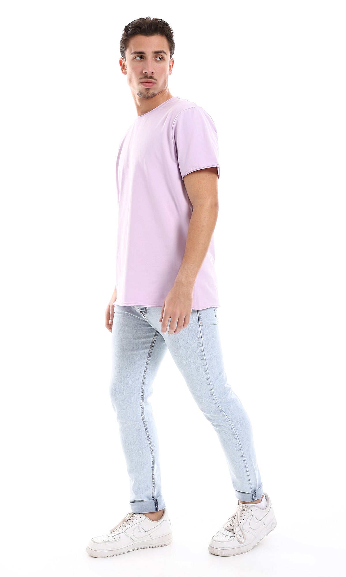 O164620 Slip On Plain Lilac Hips Length Practical Tee