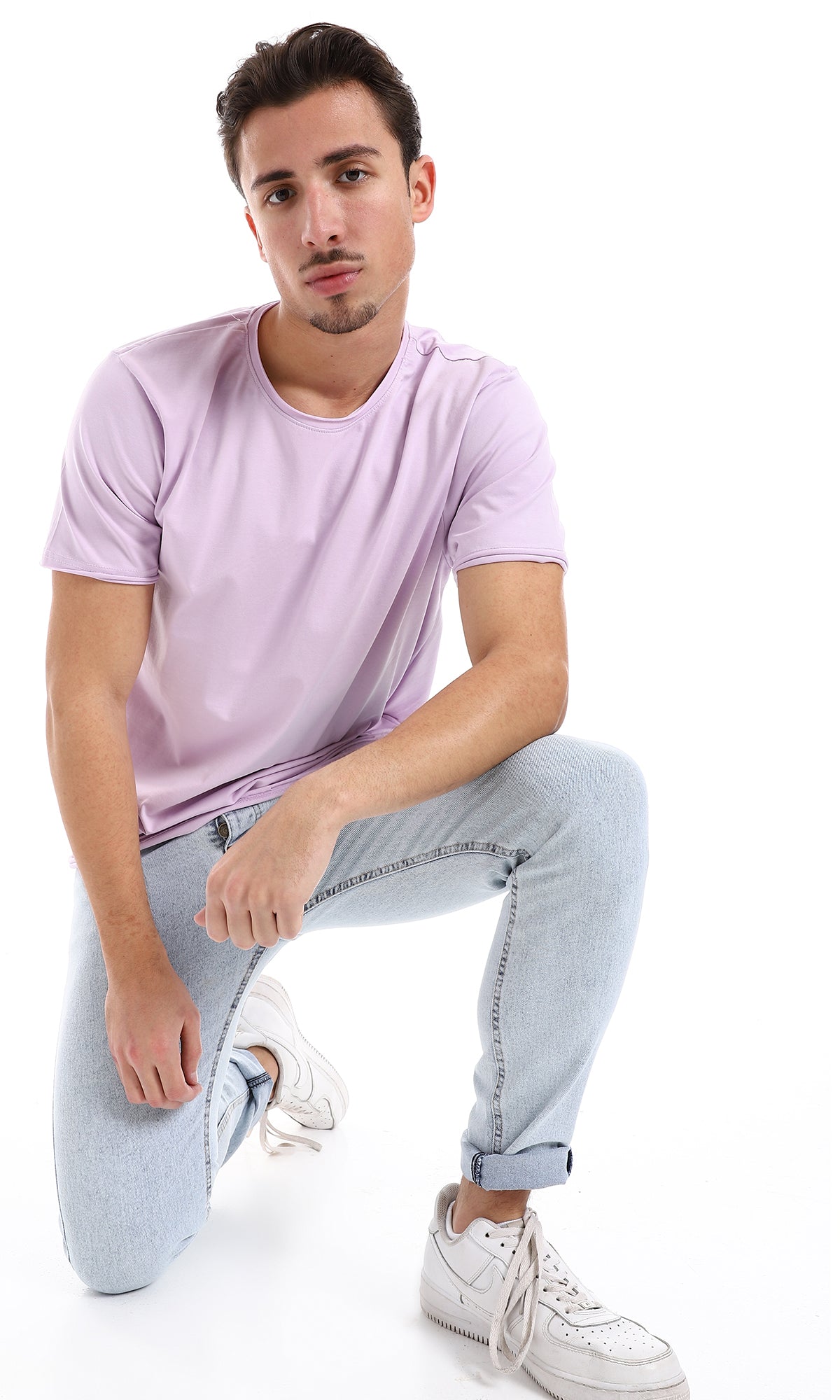 O164620 Slip On Plain Lilac Hips Length Practical Tee