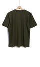 O164621 Plain Basic Solid Patterned T-Shirt - Phthalo Green
