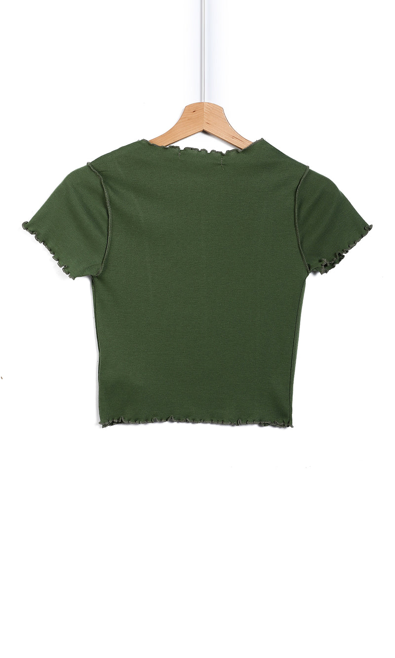 o164670-seaweed-green-short-sleeves-stitched-detailed-tee-women-short-sleeve-t-shirt