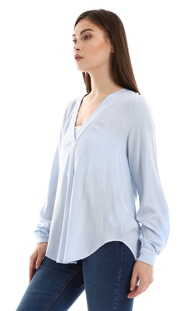 o165020-textured-high-low-baby-blue-blouse-women-long-sleeve-shirt
