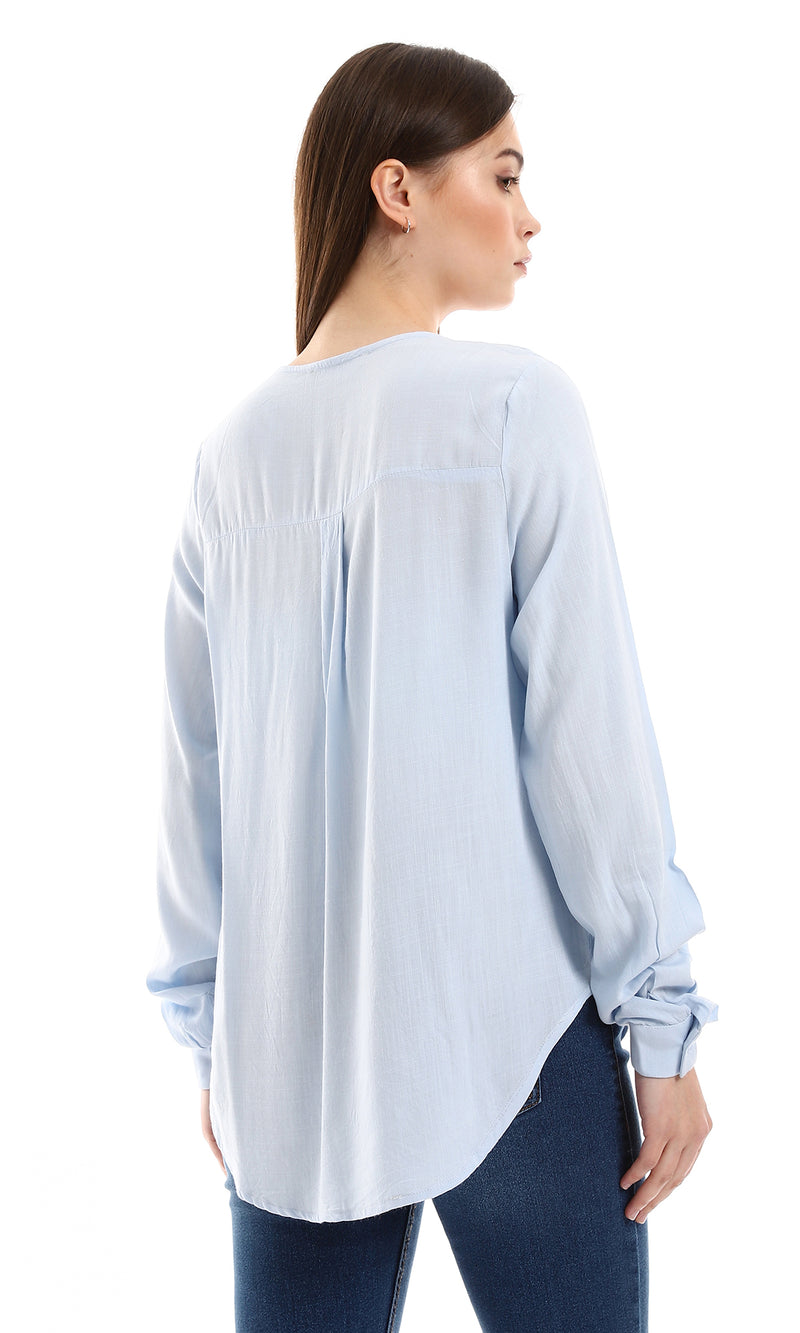 o165020-textured-high-low-baby-blue-blouse-women-long-sleeve-shirt
