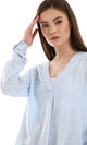 o165020-textured-high-low-baby-blue-blouse-women-long-sleeve-shirt