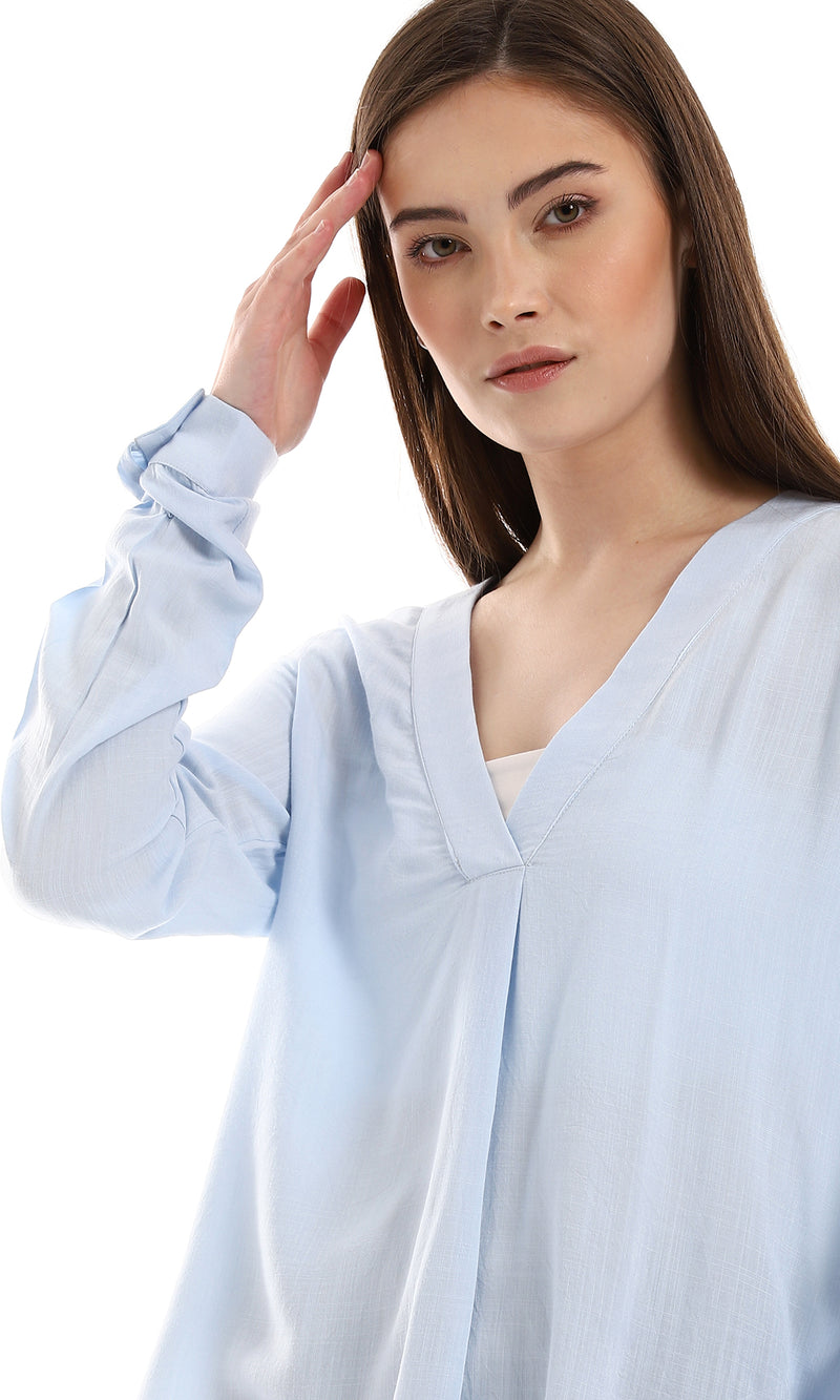 o165020-textured-high-low-baby-blue-blouse-women-long-sleeve-shirt