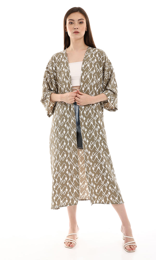 o165311-olive-off-white-open-neckline-long-cardigan-women-cardigan