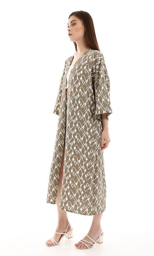 o165311-olive-off-white-open-neckline-long-cardigan-women-cardigan