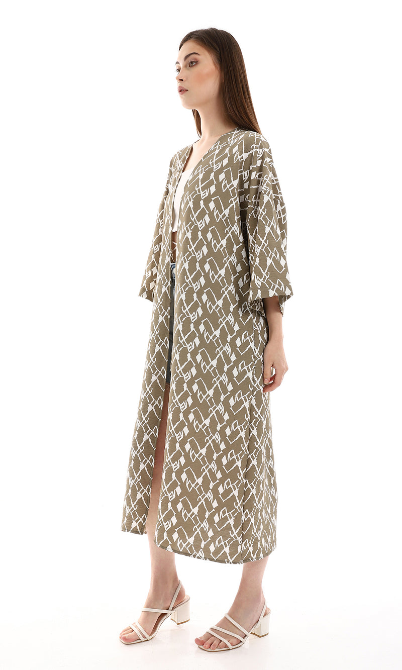 o165311-olive-off-white-open-neckline-long-cardigan-women-cardigan