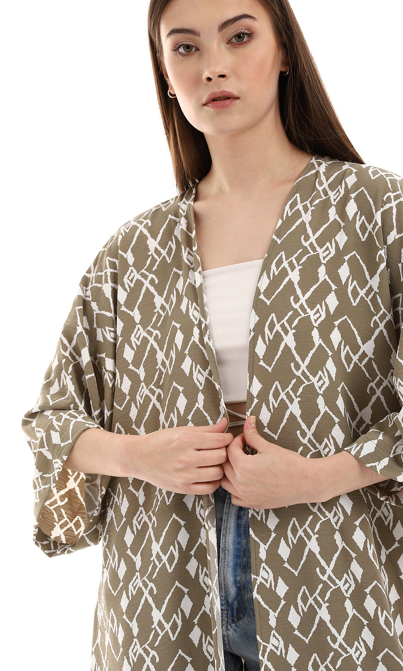 o165311-olive-off-white-open-neckline-long-cardigan-women-cardigan