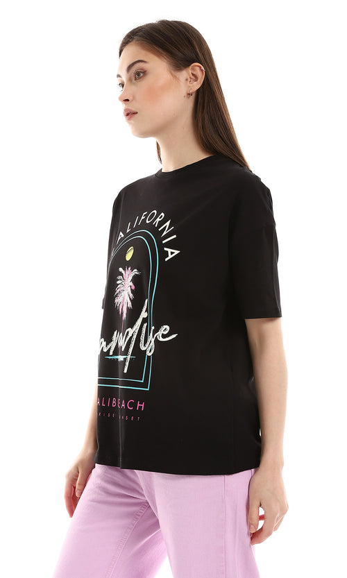 o165818-round-neck-printed-tee-black-white-sky-blue-fuchsia-women-short-sleeve-t-shirt