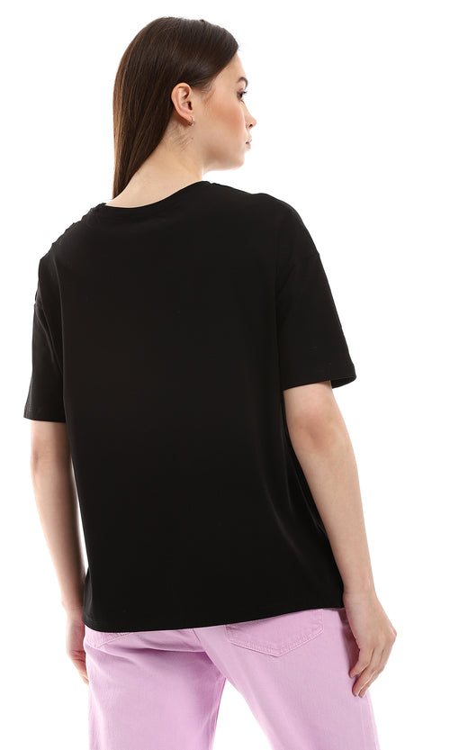 o165818-round-neck-printed-tee-black-white-sky-blue-fuchsia-women-short-sleeve-t-shirt