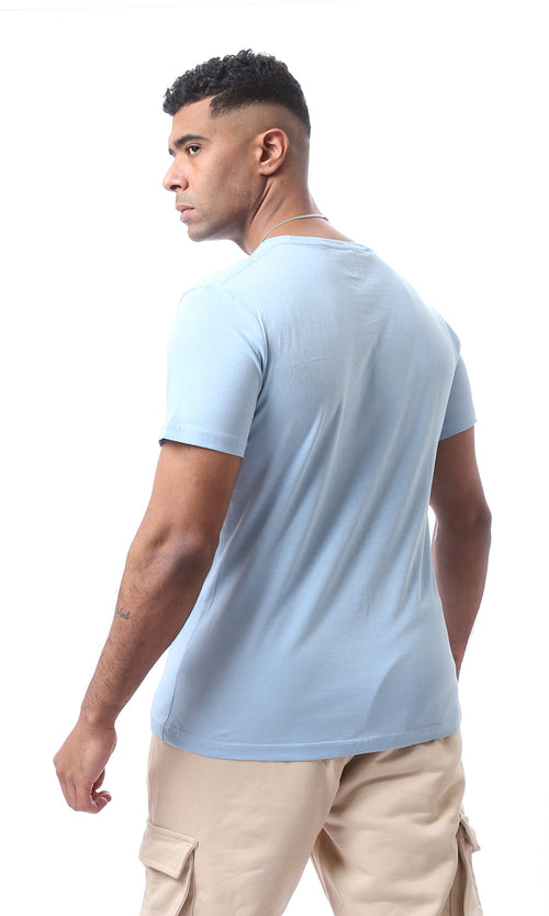 O165972 Slip On Comfy Lightweight Baby Blue Basic Tee