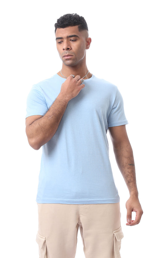 O165972 Slip On Comfy Lightweight Baby Blue Basic Tee