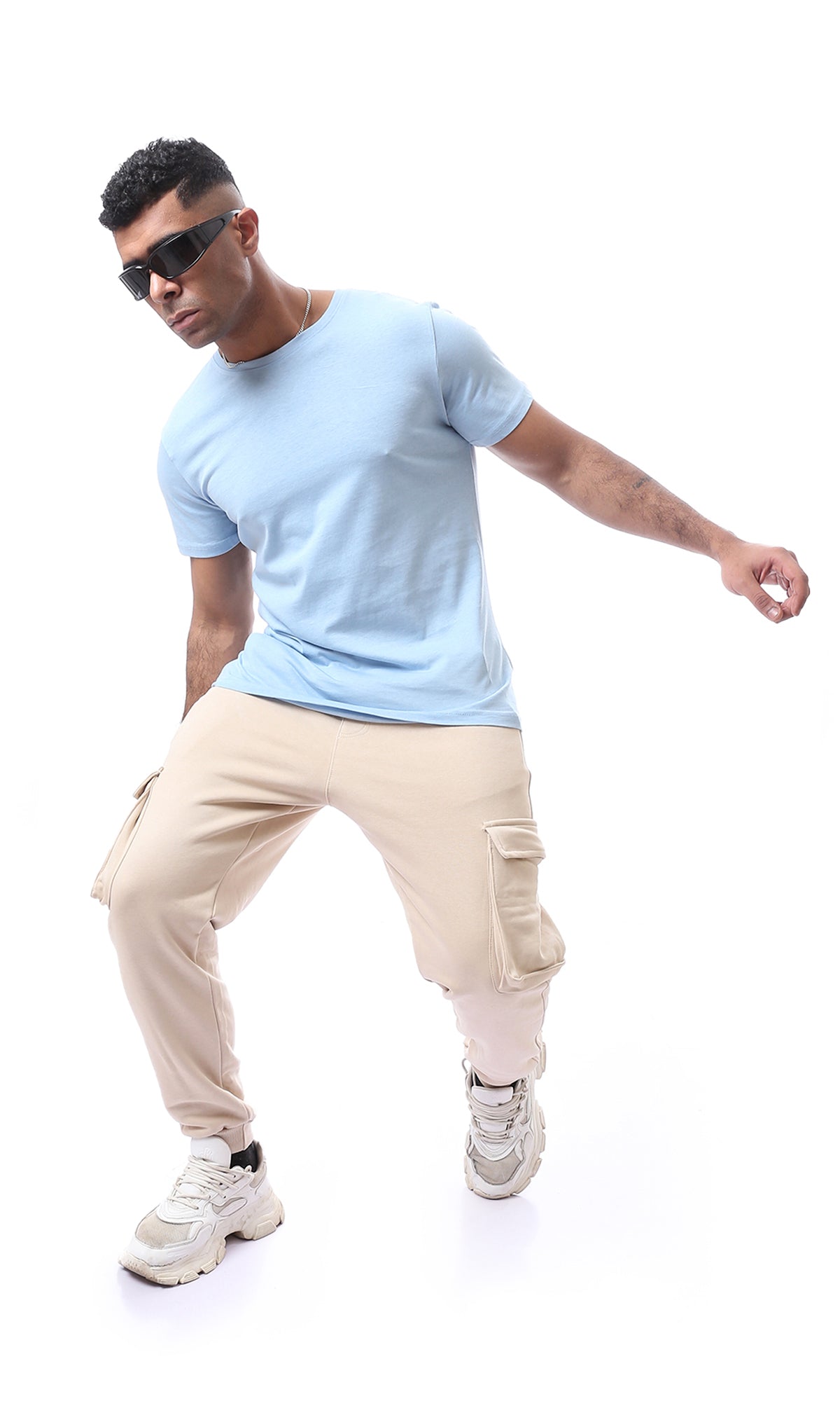 O165972 Slip On Comfy Lightweight Baby Blue Basic Tee