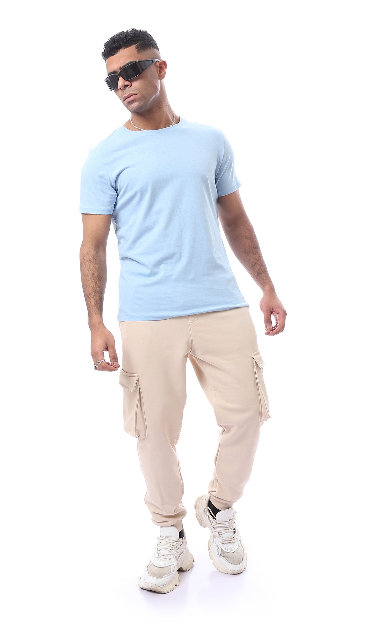 O165972 Slip On Comfy Lightweight Baby Blue Basic Tee
