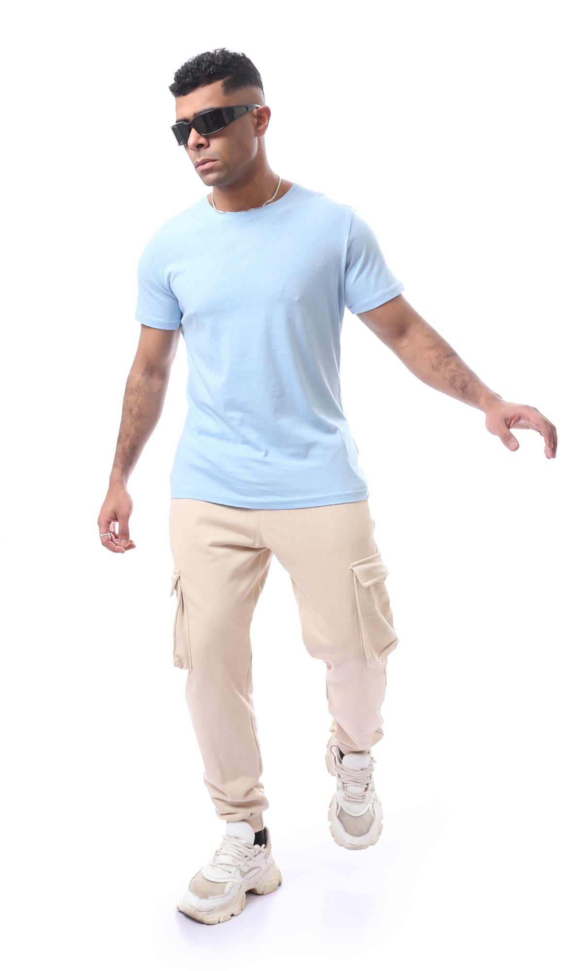 O165972 Slip On Comfy Lightweight Baby Blue Basic Tee