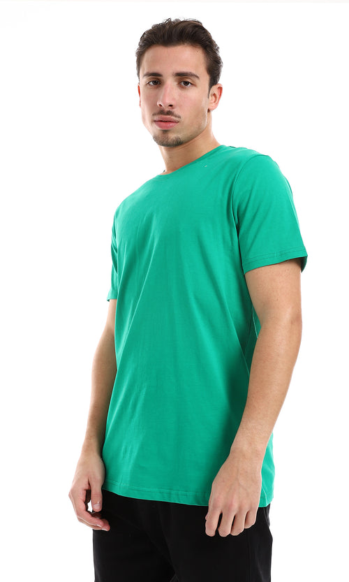 O165974 Slip On Plain Green Cotton Tee