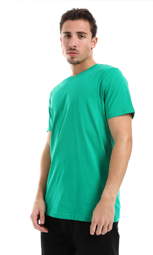 O165974 Slip On Plain Green Cotton Tee