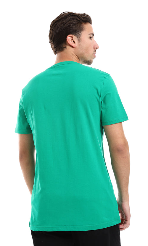 O165974 Slip On Plain Green Cotton Tee
