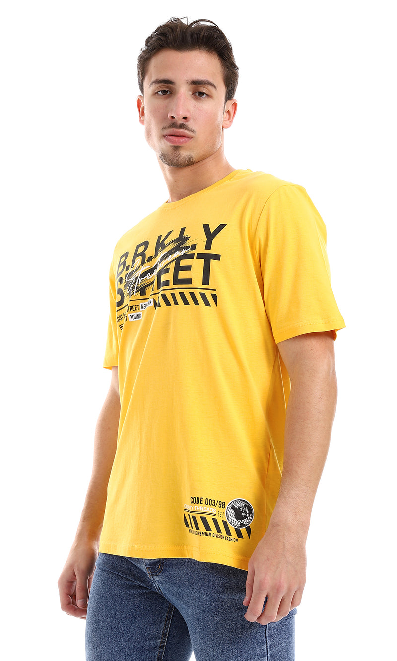 O165980 Mango & Black Chest Printed Tee