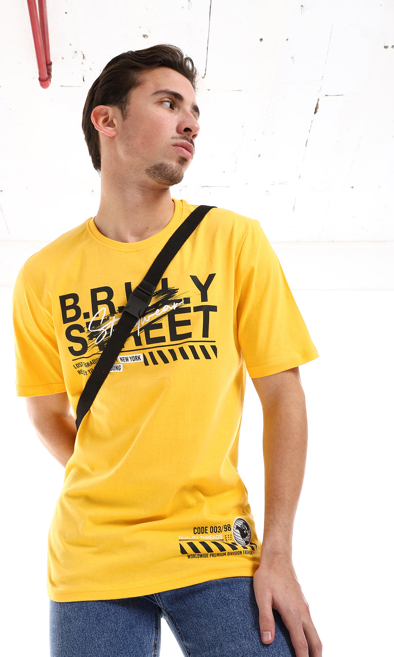 O165980 Mango & Black Chest Printed Tee