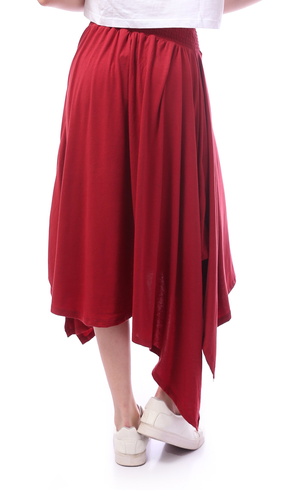 O166322 Burgundy Loose Fit Slip On Skirt