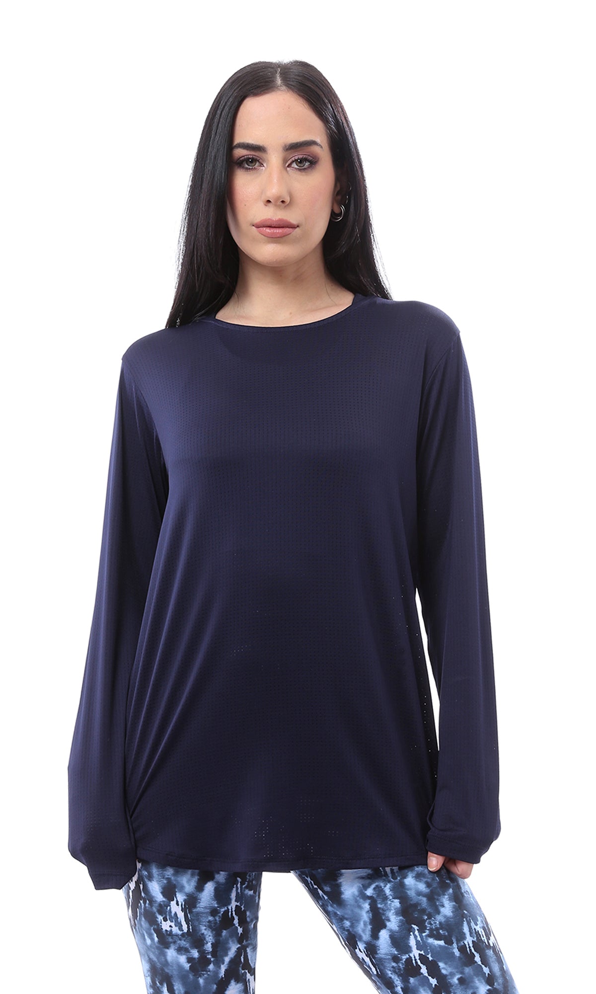 O167551 Comfy Slip On Navy Blue Sports Tee