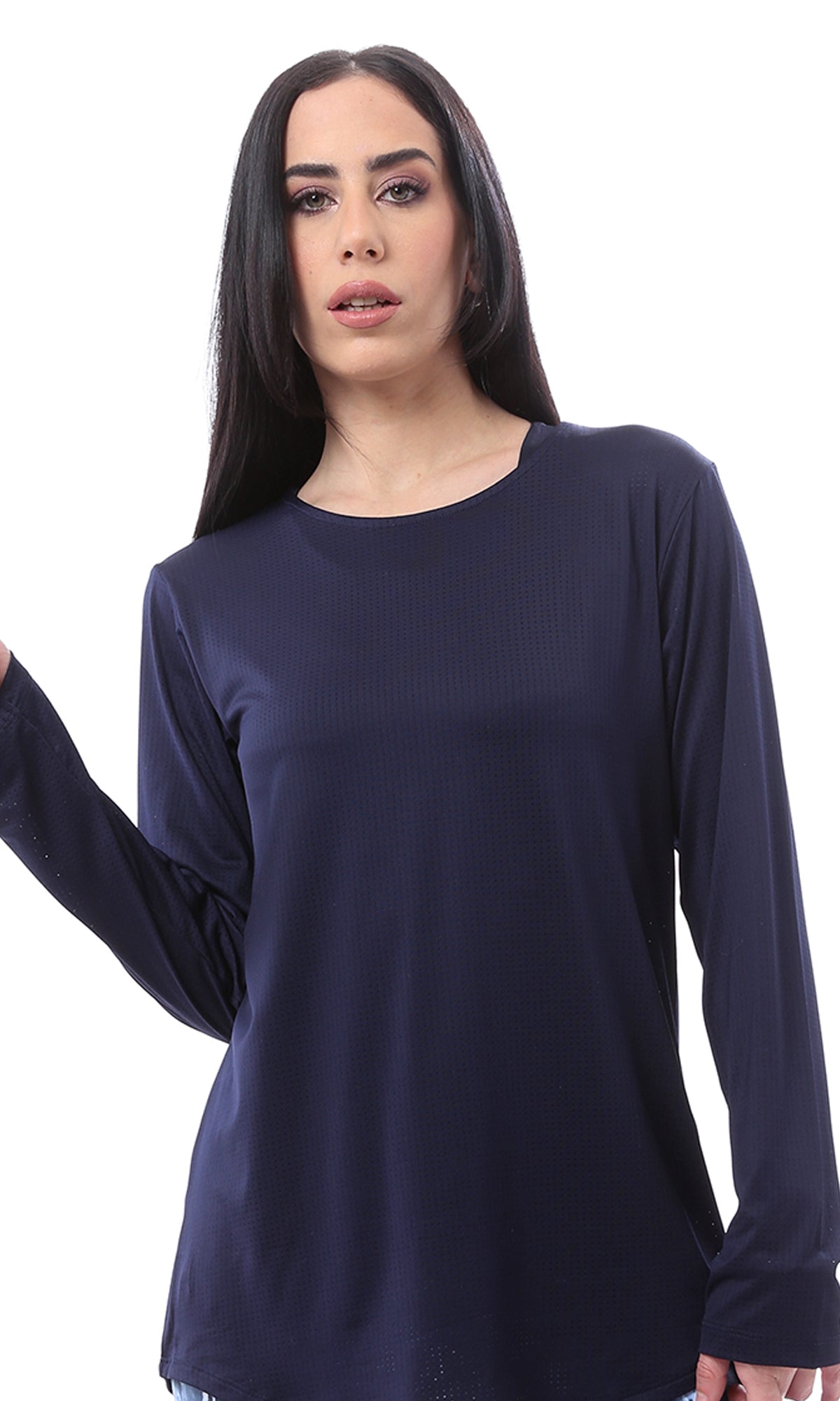 O167551 Comfy Slip On Navy Blue Sports Tee